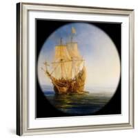 Spanish Galleon Taken by the Pirate Pierre Le Grand Near the Coast of Hispaniola, in 1643-Théodore Gudin-Framed Giclee Print