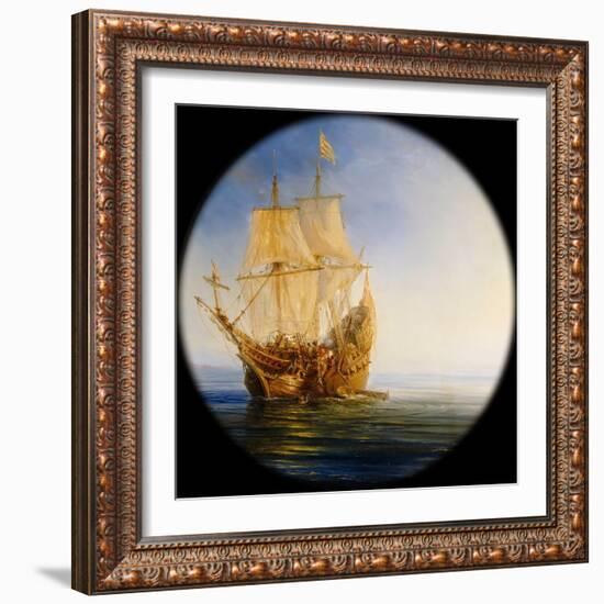 Spanish Galleon Taken by the Pirate Pierre Le Grand Near the Coast of Hispaniola, in 1643-Théodore Gudin-Framed Giclee Print