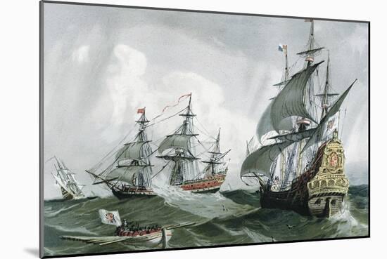 Spanish Galleons and Vessels (17th C)-null-Mounted Art Print