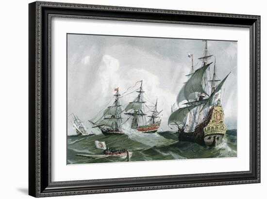 Spanish Galleons and Vessels (17th C)-null-Framed Art Print