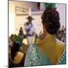 Spanish Girl Watching Horse-Back Feria Procession, Tarifa, Andalucia, Spain, Europe-Giles Bracher-Mounted Photographic Print