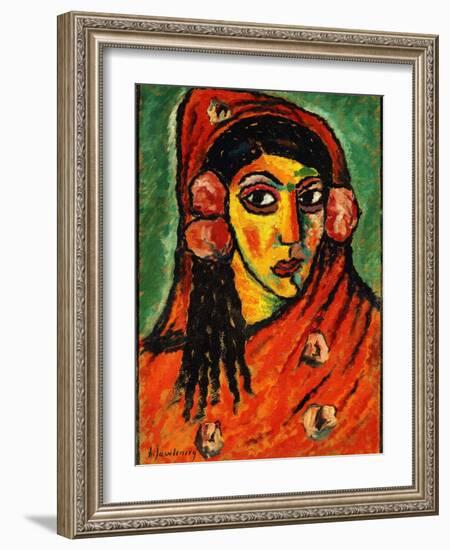 Spanish Girl with a Red Scarf; Spanierin Mit Rotem Schal, C.1912-Alexej Von Jawlensky-Framed Giclee Print