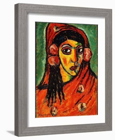 Spanish Girl with a Red Scarf; Spanierin Mit Rotem Schal, C.1912-Alexej Von Jawlensky-Framed Giclee Print