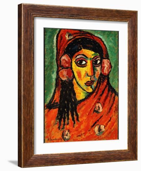 Spanish Girl with a Red Scarf; Spanierin Mit Rotem Schal, C.1912-Alexej Von Jawlensky-Framed Giclee Print