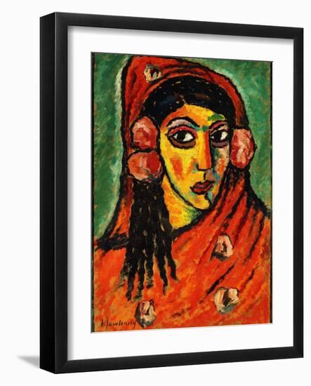 Spanish Girl with a Red Scarf; Spanierin Mit Rotem Schal, C.1912-Alexej Von Jawlensky-Framed Giclee Print