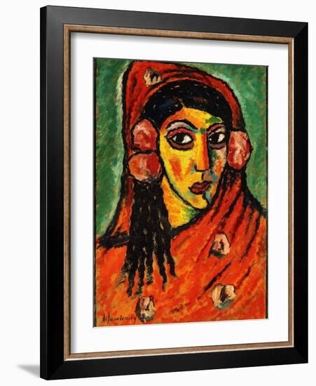 Spanish Girl with a Red Scarf; Spanierin Mit Rotem Schal, C.1912-Alexej Von Jawlensky-Framed Giclee Print