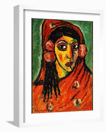 Spanish Girl with a Red Scarf; Spanierin Mit Rotem Schal, C.1912-Alexej Von Jawlensky-Framed Giclee Print