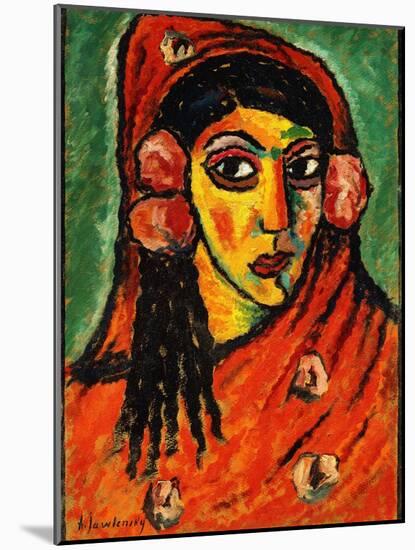 Spanish Girl with a Red Scarf; Spanierin Mit Rotem Schal, C.1912-Alexej Von Jawlensky-Mounted Giclee Print