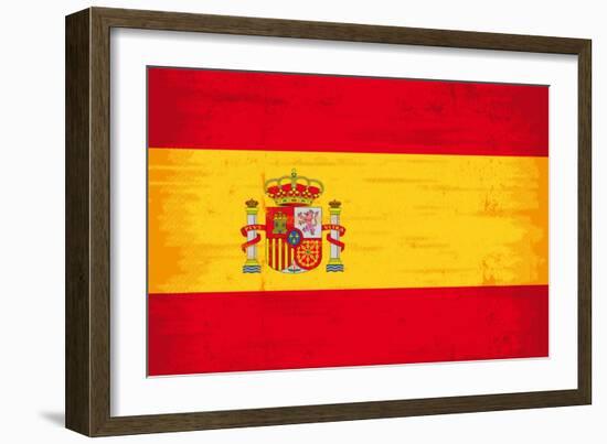 Spanish Grunge Flag. A Flag Of Spain With A Texture-TINTIN75-Framed Art Print