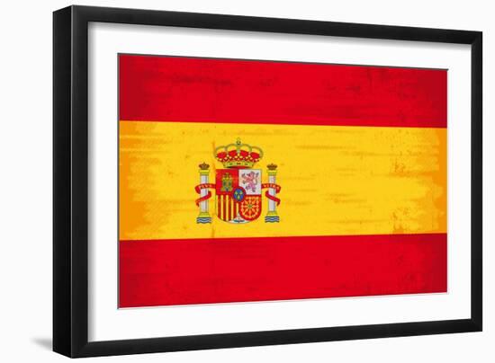 Spanish Grunge Flag. A Flag Of Spain With A Texture-TINTIN75-Framed Art Print