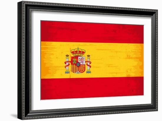 Spanish Grunge Flag. A Flag Of Spain With A Texture-TINTIN75-Framed Art Print