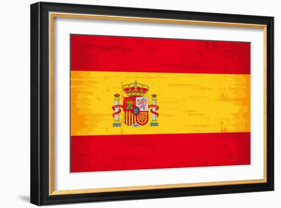 Spanish Grunge Flag. A Flag Of Spain With A Texture-TINTIN75-Framed Art Print