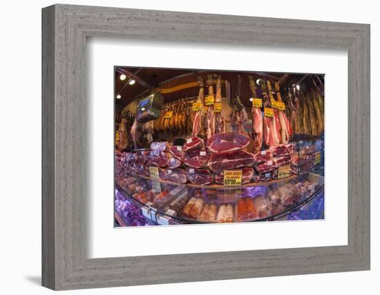 Spanish Ham for Sale in Covered Market, Las Ramblas, Barcelona, Catalunya, Spain, Europe-James Emmerson-Framed Photographic Print