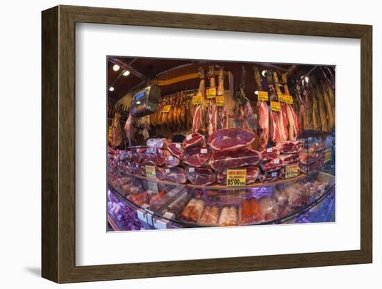 Spanish Ham for Sale in Covered Market, Las Ramblas, Barcelona, Catalunya, Spain, Europe-James Emmerson-Framed Photographic Print