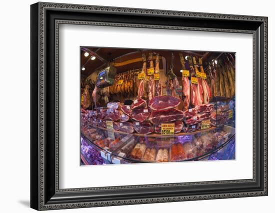 Spanish Ham for Sale in Covered Market, Las Ramblas, Barcelona, Catalunya, Spain, Europe-James Emmerson-Framed Photographic Print