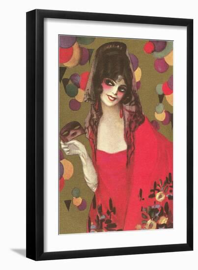 Spanish Lady with Mantilla-null-Framed Art Print