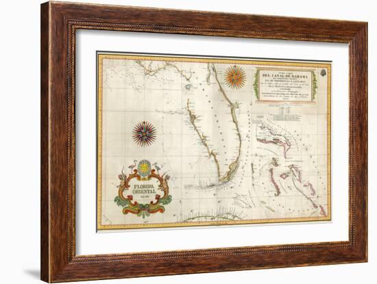 Spanish Map of Florida and the Bahamas, 1805-null-Framed Giclee Print