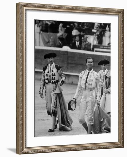 Spanish Matador Luis Miguel Dominguin During the Paseo of the Matadors at Beginning of Bullfight-Loomis Dean-Framed Premium Photographic Print