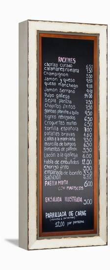 Spanish Menu from a Restaurant in Madrid-RobWilson-Framed Stretched Canvas