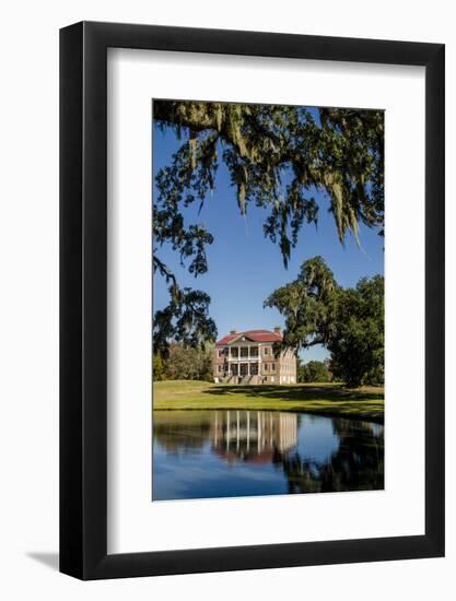 Spanish moss covered tree and plantation house, Charleston, South Carolina.-Michael DeFreitas-Framed Photographic Print