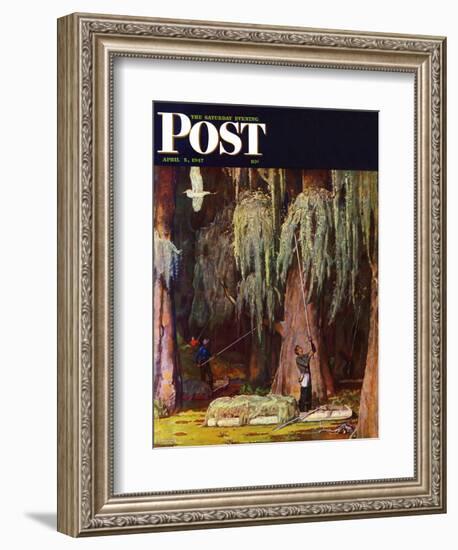 "Spanish Moss pickers," Saturday Evening Post Cover, April 5, 1947-Mead Schaeffer-Framed Giclee Print