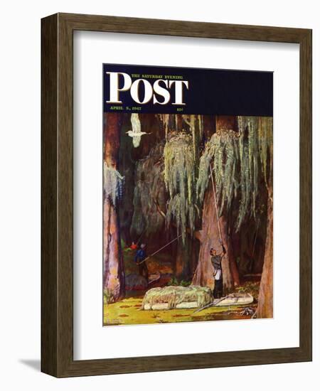 "Spanish Moss pickers," Saturday Evening Post Cover, April 5, 1947-Mead Schaeffer-Framed Giclee Print