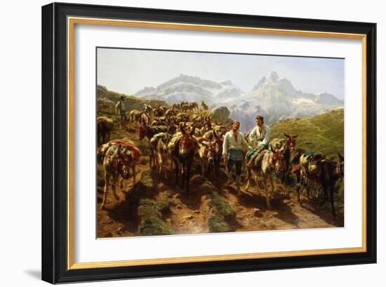 Spanish Muleteers Crossing the Pyrenees, 1857-Rosa Bonheur-Framed Giclee Print