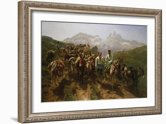 Spanish Muleteers Crossing the Pyrenees, 1857-Henry Thomas Alken-Framed Giclee Print