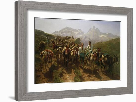 Spanish Muleteers Crossing the Pyrenees, 1857-Henry Thomas Alken-Framed Giclee Print