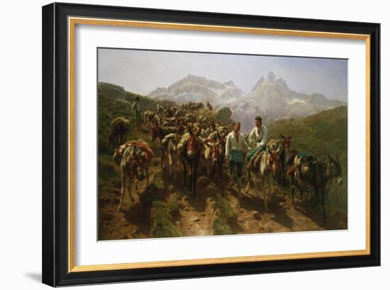 Spanish Muleteers Crossing the Pyrenees, 1857-Henry Thomas Alken-Framed Giclee Print