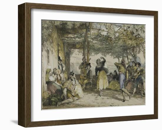 Spanish Peasants Dancing the Bolero, 1836-John Frederick Lewis-Framed Giclee Print