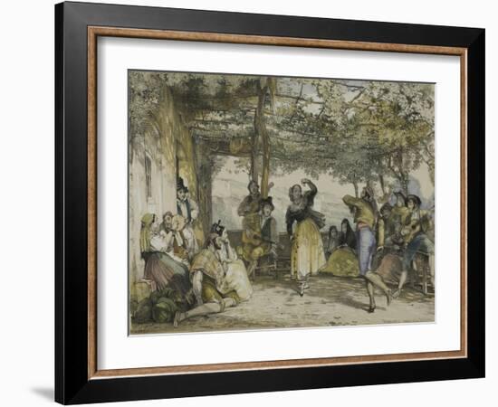 Spanish Peasants Dancing the Bolero, 1836-John Frederick Lewis-Framed Giclee Print