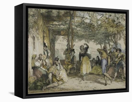Spanish Peasants Dancing the Bolero, 1836-John Frederick Lewis-Framed Premier Image Canvas