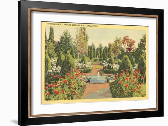 Spanish Pool, Lambert Gardens, Portland, Oregon--Framed Art Print