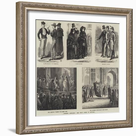 Spanish Sketches, the Holy Week in Seville-null-Framed Giclee Print