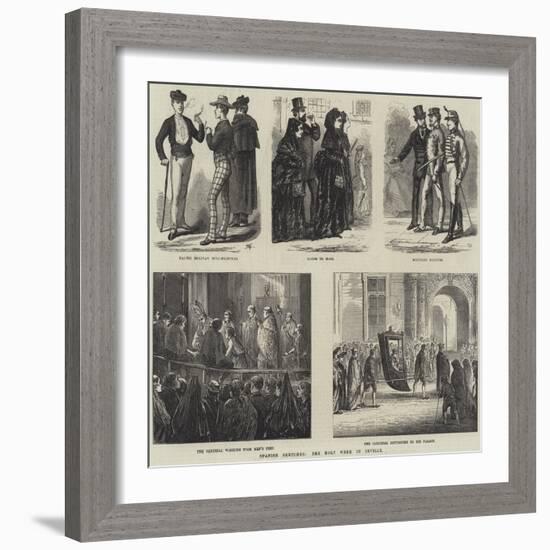 Spanish Sketches, the Holy Week in Seville-null-Framed Giclee Print