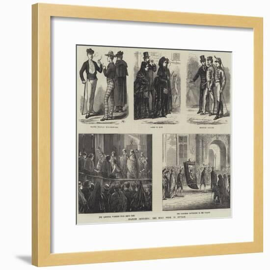 Spanish Sketches, the Holy Week in Seville-null-Framed Giclee Print