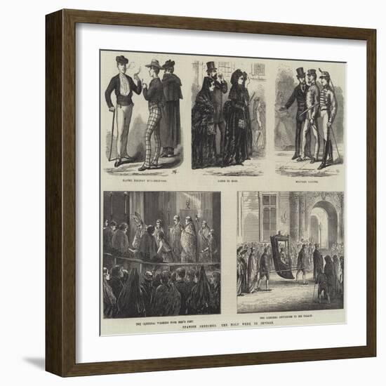 Spanish Sketches, the Holy Week in Seville-null-Framed Giclee Print