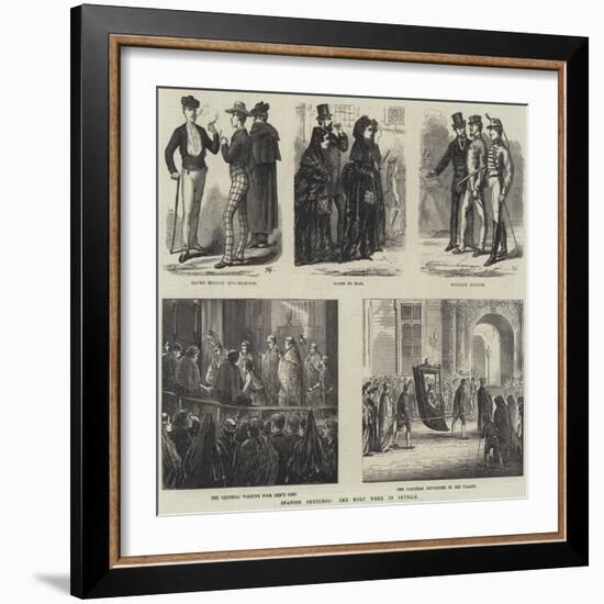 Spanish Sketches, the Holy Week in Seville-null-Framed Giclee Print