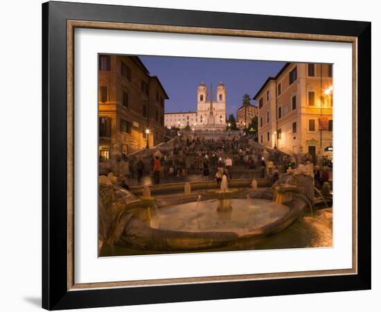 Spanish Steps and Trinita Dei Monti Church, Rome, Lazio, Italy, Europe-Angelo Cavalli-Framed Photographic Print