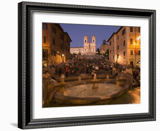 Spanish Steps and Trinita Dei Monti Church, Rome, Lazio, Italy, Europe-Angelo Cavalli-Framed Photographic Print