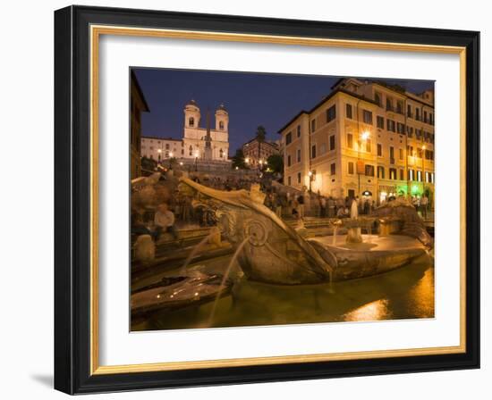 Spanish Steps and Trinita Dei Monti Church, Rome, Lazio, Italy, Europe-Angelo Cavalli-Framed Photographic Print