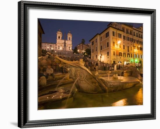 Spanish Steps and Trinita Dei Monti Church, Rome, Lazio, Italy, Europe-Angelo Cavalli-Framed Photographic Print