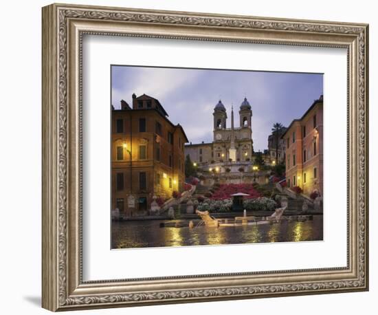 Spanish Steps Illuminated in the Evening, Rome, Lazio, Italy, Europe-null-Framed Photographic Print