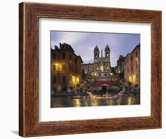 Spanish Steps Illuminated in the Evening, Rome, Lazio, Italy, Europe-null-Framed Photographic Print