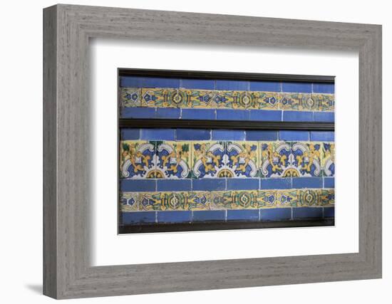 Spanish Tile in the Courtyard Balcony of Casa de Aliaga, Lima, Peru-Mallorie Ostrowitz-Framed Photographic Print