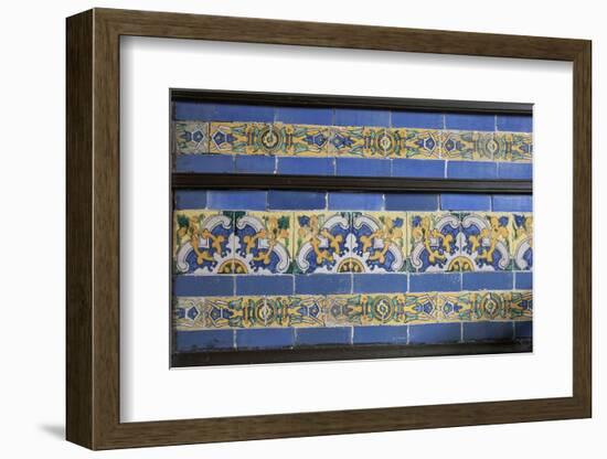 Spanish Tile in the Courtyard Balcony of Casa de Aliaga, Lima, Peru-Mallorie Ostrowitz-Framed Photographic Print