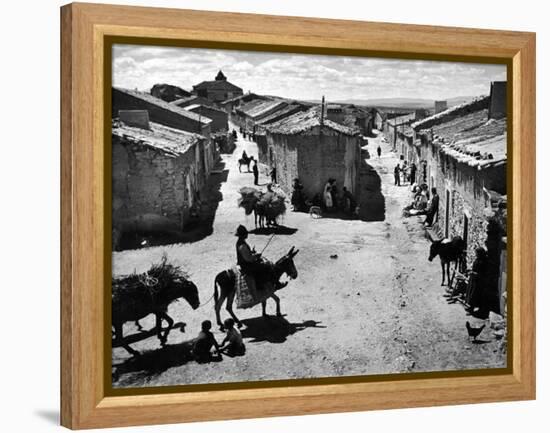 Spanish Village Showing Rows of Crude Stone and Adobe Houses-W^ Eugene Smith-Framed Premier Image Canvas