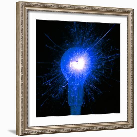 Sparking Light Bulb-Victor De Schwanberg-Framed Premium Photographic Print