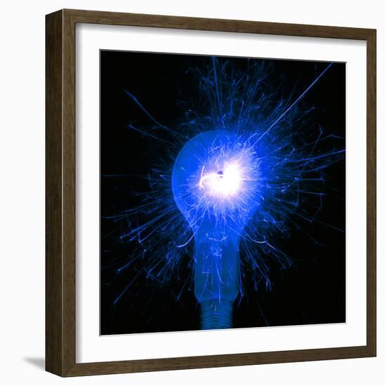 Sparking Light Bulb-Victor De Schwanberg-Framed Premium Photographic Print